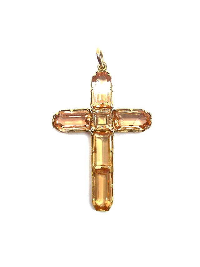 Antique topaz cross pendant, English c.1800 | MasterArt